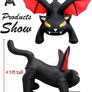 _Kalolary 6 Feet Halloween Inflatable Black Cat with Bat Wings Decoration Outdoor Built-in LEDs for Halloween Yard Garden Decorations Shopping Centre Party Decoration Image 3