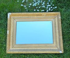 Antique Victorian Gilt Deep Dish Mirror
