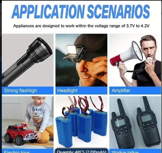 2200mAh Rechargeable 18650 Battery - USB Charging