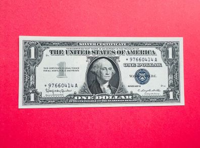 Usa. 1  Dollar. 1957   Star Replacement. Rare / Scarce  Blue Seal   Uncirculated
