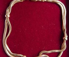 Vintage 9K Yellow Gold 375 Double Rope Bracelet 8" -  6,9g