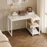L Shaped Computer Desk, 100x70 cm Corner Desk, Office Desk with Reversible Storage Shelves, Writing Study Table for Work Play Home Office, White Image 2