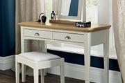 3 pcs Oak Vanity Dresser Set -  Table, Mirror and Stool New