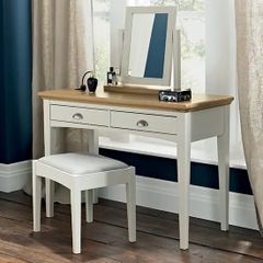 3 pcs Oak Vanity Dresser Set -  Table, Mirror and Stool New