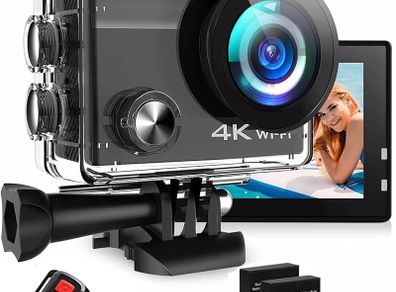 NEW SALE | Action Camera 4K 20MP GA100 Waterproof 40M Underwater Camera for Snorkeling, EIS Stabilization WiFi 170 Degree Wide Angle Helmet Camera