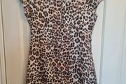 Warehouse Silk Dress Brown Animal Print Dress