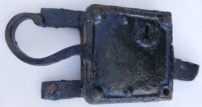 Amazing Antique Early Elbow Lock Rim Lock