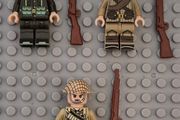 Lego compatible, military figures, Russian / British / Canadian infantry. 15 figures plus rifles.