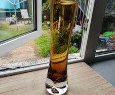 Mid Century Amber Glass Vase Bo Borgstrom Aseda