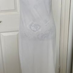 Vintage - Resource White Maxi Dress - 100% Viscose | Size 1/ UK 10