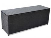 Garden Storage Box Black 150x50x60 cm Poly Rattanv