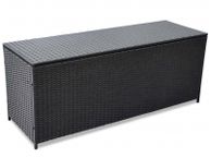 main image for ad Garden Storage Box Black 150x50x60 cm Poly Rattanv