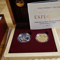 2008 Central Bank of Ireland Antarctic Explorers GOLD and Silver Double Set - LIMITED to 1000 sets - SCARCE!