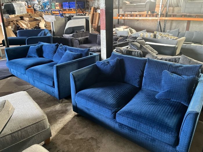 Blue 3+2 sofa set