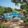 Victoria Corner Garden Sofa Set Large Outdoor Rattan Lounge with Table 220x220cm Image 2