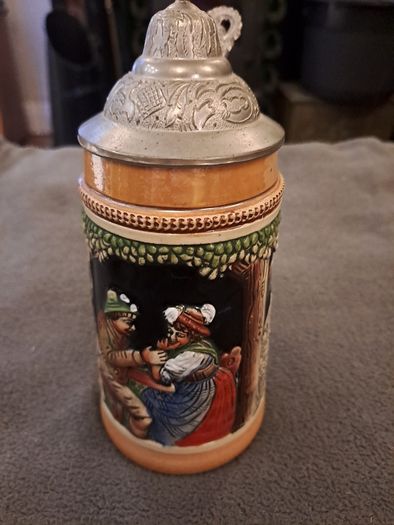 Vintage German Lidded Beer Stein DBGM