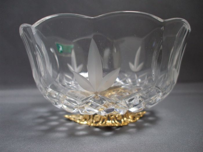 SALE!  KILLARNEY CRYSTAL Small Footed Bowl with 22 carat gold finishing