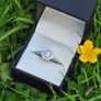 18ct White Gold Square Halo Cluster Diamond Engagement Ring Image 3