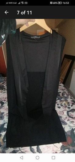 beautiful new zara black and charcoal long wastecoat
