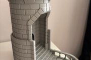 Articulated RPG Dice Tower Castle Design with Mechanical Pop-up Tray