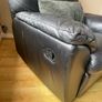 Black Leather Sofa with Recliner Back Image 5