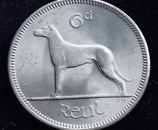 Ireland - 1968 - Irish 6d - 6 Pence - Wolfhound - KM.13a - High Grade - [2695]