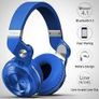 BLUEDIO Wireless Bluetooth 4.1 Headphones with Mic Blue Image 2