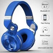 BLUEDIO Wireless Bluetooth 4.1 Headphones with Mic Blue
