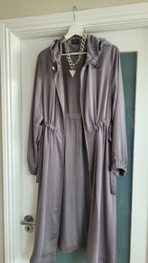 M&S Collection Silver Grey longline lightweight coat Sz 12 Oversized (Fit 12-16Uk) - Rrp 99 (New)