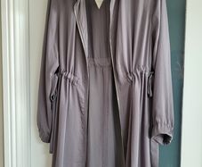 M&S Collection Silver Grey longline lightweight coat Sz 12 Oversized (Fit 12-16Uk) - Rrp 99 (New)
