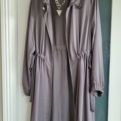 M&S Collection Silver Grey longline lightweight coat Sz 12 Oversized (Fit 12-16Uk) - Rrp 99 (New)