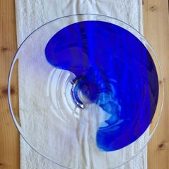 John Rocha Waterford Crystal Large Cobalt Blue Statement Bowl 36 cm