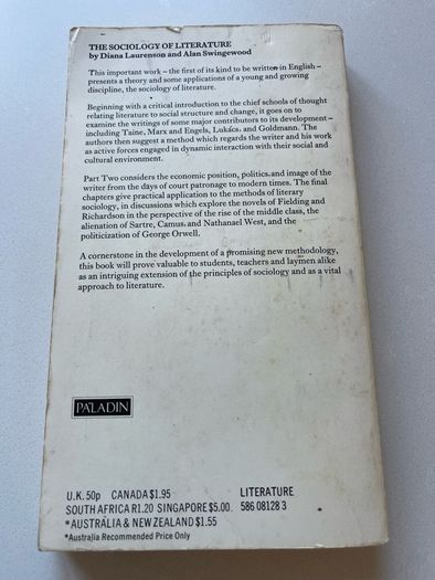 The Sociology of Literature (Diana Laurenson & Alan Swingewood)