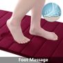 Memory Foam Bath Mat, 50 x 75 cm, Extra Soft Non-Slip Bathroom Mat, Super Absorbent Bath Mats for Bathroom Floor, Machine-Washable Dry Bath Rug Foot Mat, Wine Red Image 4