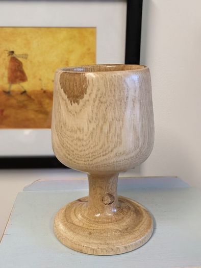 Hand turned wood goblet