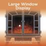 WL46020 Rochester Portable Electric Double Door Fireplace Heater with Realistic LED Flame Effect, Remote Control, 2000W, Black Image 3
