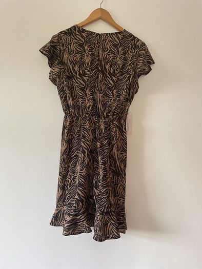 Ax Paris black animal print dress size 14 New