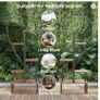 2x Half-Heart Plant Stand  Metal Flower Display Rack with Hooks  Holds up to 20 Pots Image 3