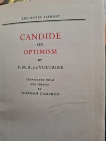Candide Or Optimism By F. M. A. Voltair.