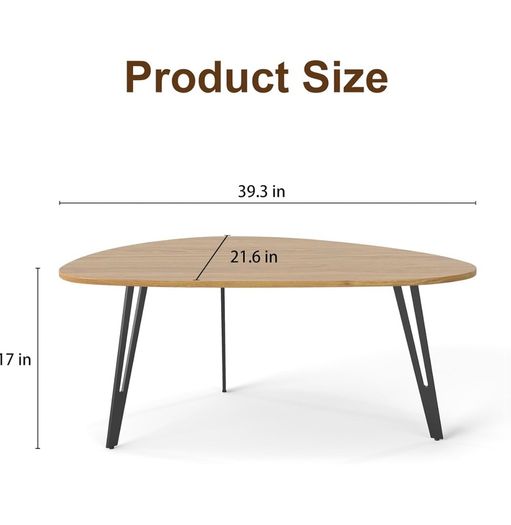 Modern Oval Coffee Table Oak Simple Center Table  Scandinavian