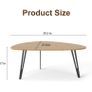 Modern Oval Coffee Table Oak Simple Center Table  Scandinavian Image 8