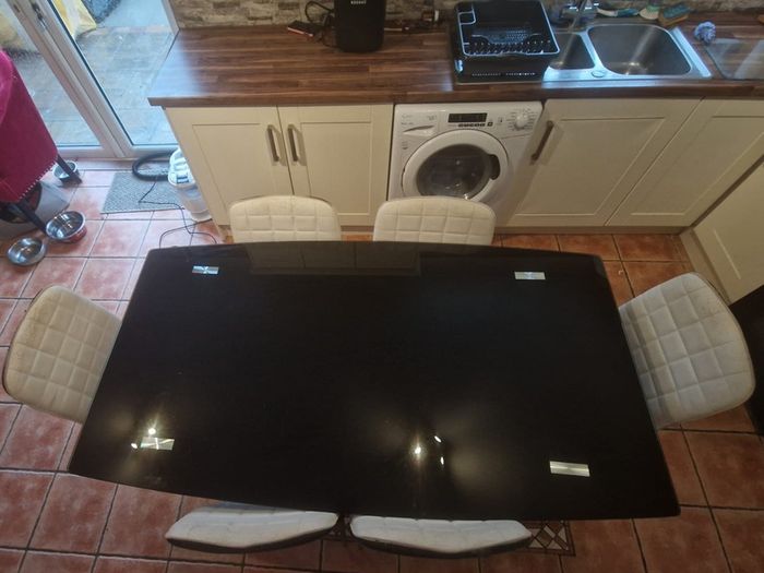 Glass table and chairs