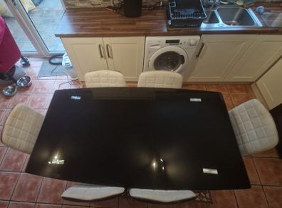 Glass table and chairs