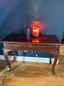 Solid wood console table. 2 drawers