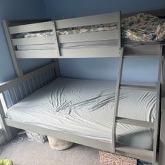 4ft 6 and 3ft grey bunk bed