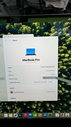 Mac Book Pro 14" M3/ 18 GB Ram/ 500GB Storage