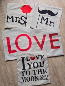 decorative Mr. & Mrs. wedding cushion covers