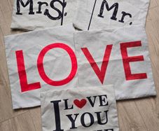 decorative Mr. & Mrs. wedding cushion covers