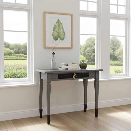Black & Gold Dragonfly Console Table with Drawer