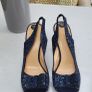 Kate Spade navy glitter bow peep toe sling back heels Sz 42 (Fit 8-8.5UK) - Bnwt - Rrp 360 Image 2